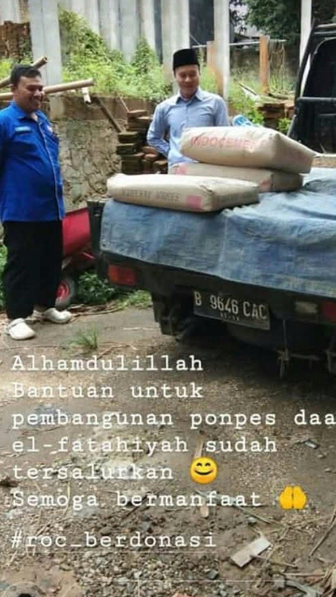 Cement bags donated for the pesantren construction